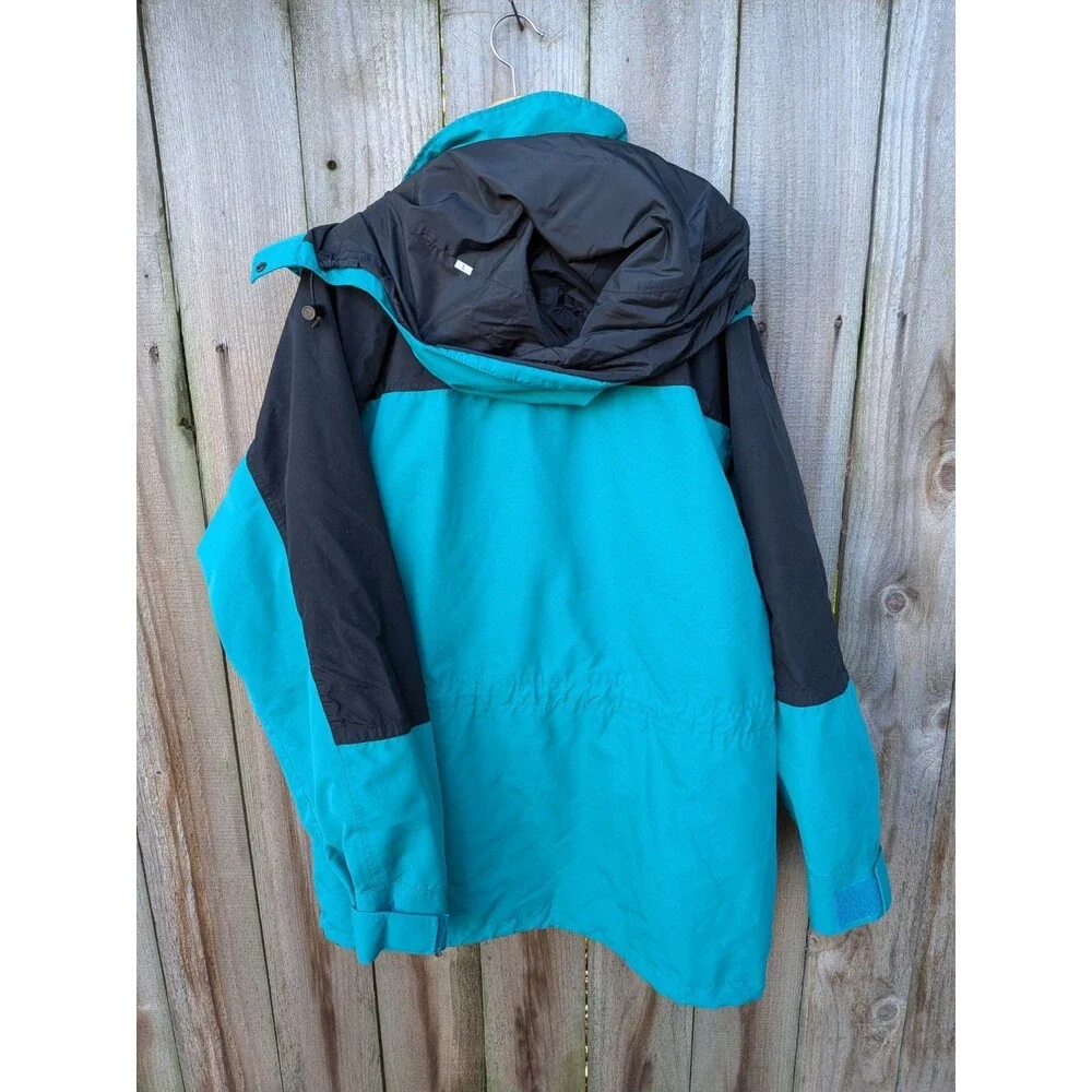 Vintage The North Face Jacket Gore Tex Colorblock Teal Black Large 90s Arapahoe